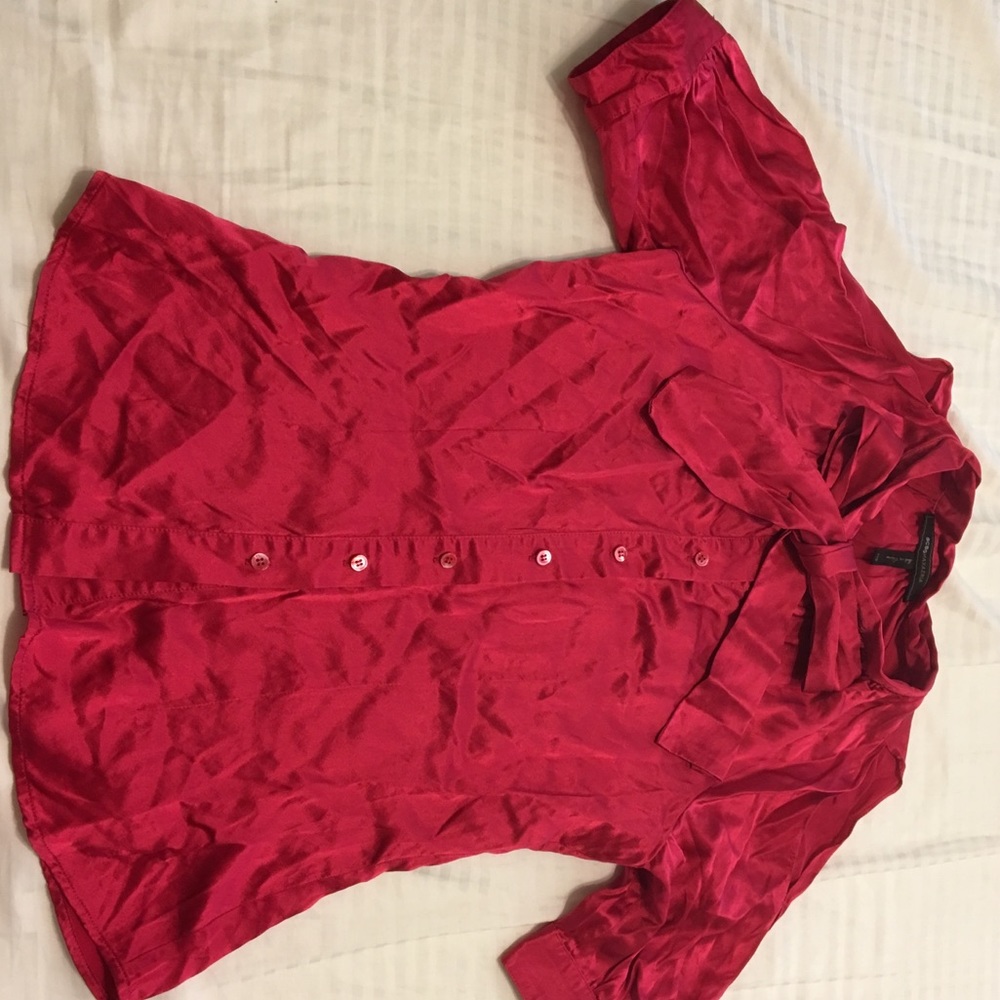 BCBG Maxazria red satin top size XXS